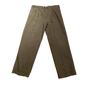Izod Chino Brown Pleated Cuffed Men’s Pants 36x32